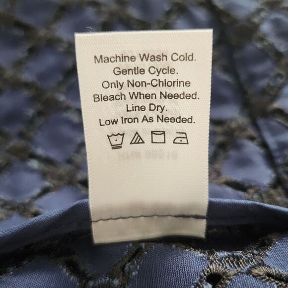 NWT $129 Coldwater Creek Womens Diamond Eyelet Jacket Navy Blue Full-Zip Sz 14P - Picture 9 of 9